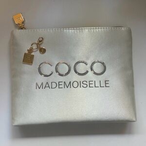CHANEL Coco Mademoiselle Satin Cosmetic Pouch - Ivory Pearl